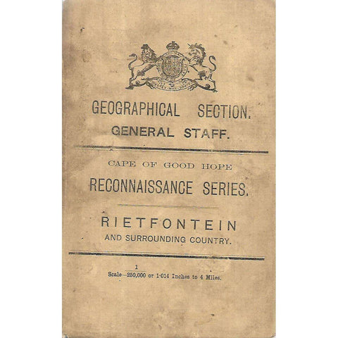Rietfontein and Surrounding Country (Cape of Good Hope Reconnaissance Series, Fold-Open Map)