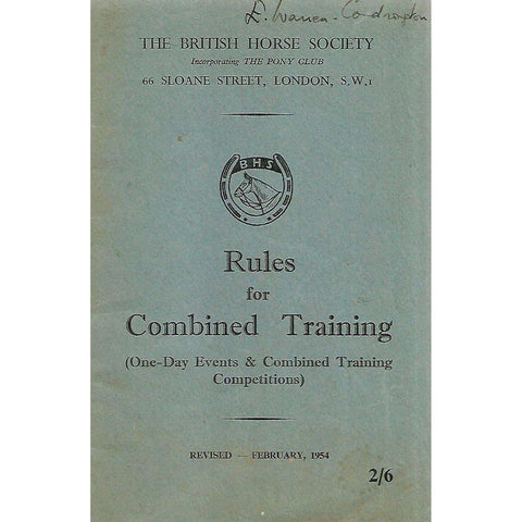 Rules for Combined Horse Training (One-Day Events & Combined Training Competitions)