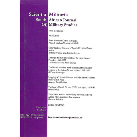 Scientia Militaria: South African Journal of Military Studies (Vol. 40, No. 2, 2012)