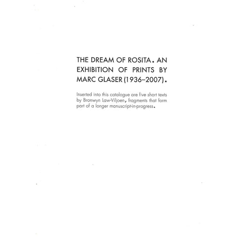 The Dream of Rosita: An Exhibition of Prints by Marc Glaser | Marc Glaser, Bronwyn Law-Viljoen