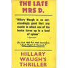 Bookdealers:The Late Mrs D. (First Edition, 1962) | Hillary Waugh