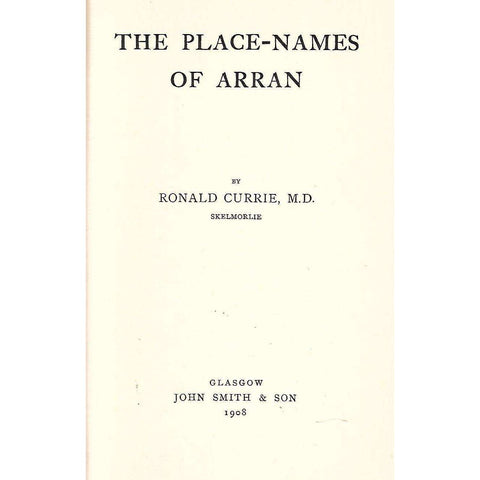 The Place-Names of Arran | Ronald Currie