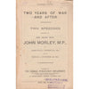 Bookdealers:Two Years of War - And After: Two Speeches | John Morley