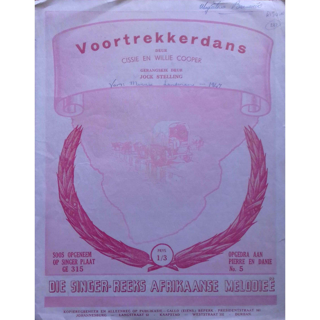 Bookdealers:Voortrekkerdans (Afrikaans Music Score) | Cissie & Willie Cooper