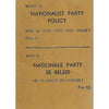 Bookdealers:What is Nationalist Party Policy For 18 Year Olds and Under? (Anti-National Party Booklet) | H. Miller (Compiler)